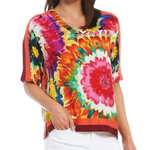 Tru Luxe Jeans Tie Dye Top With Rib Trim